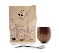 YVY MATÉ Mate Kit | Mate Pack with Wooden Calabash, Bombilla and 1 Pouch of Yerba Mate Organic Green 500g | Complete Set for Beginning Mate | Mate Box Discovery of Flavors