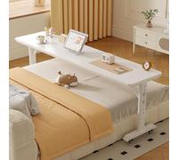 YVYKFZD Mobile Overbed Table With Wheels, Bedside Table King Size, Over Bed Table Adjustable Height, Standing Medical Over Bed Desk with Heavy Duty Metal Legs ( Color : A , Size : 150*40cm/59.0x15.7in