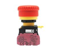 YW-E01 YW1B-V 22mm 10A Mushroom Head Emergency Stop Push Button Switch 1 Normally Closed IDGTTLDF