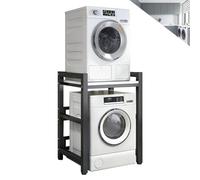 Ywanwj Adjustable Dryer Stand - Space Saving Washing Machine Shelf Unit Freestanding Over Washing Machine Storage Rack for Bathroom Kitchen Balcony Laundry Room, Bearing Capacity 400kg