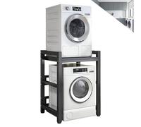 Ywanwj Dryer Stand Height adjustable Portable Stacking Kit - Front Load Washer & Dryer - Portable Rack With 400KG Capacity - Small Kitchen Bathroom Shelf