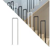 Ywanwj Metal Stairs Handrail Fits Matte Black Stair Rail Wrought Iron Handrail with Installation Kit Hand Rails for Outdoor Steps for Decking Garden Terrace Balcony