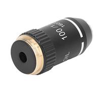 YWBL-WH 100X Microscope Objective Lens Brass Chrome Plated High Power Oil Immersion Lens for Compound Microscopes 20.2mm Interface Science Education