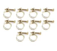 YWBL-WH 10pcs Double Wire Hose Clamp Zinc Plated Iron Adjustable Pipe Clamps with Screws Bolts Locking for 13mm-16mm Hoses Tubes Automotive Plumbing (25mm (21-25))
