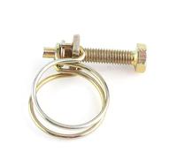 YWBL-WH 10pcs Double Wire Hose Clamp Zinc Plated Iron Adjustable Pipe Clamps with Screws Bolts Locking for 13mm-16mm Hoses Tubes Automotive Plumbing (16mm (13-16))