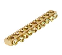 YWBL-WH 10pcs Ground Bar Kit, 10 Hole Terminal Block Connector Bar for Distribution Box, Lighting Box, M5 Screws, Made of Brass, 430g