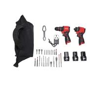 YWBL-WH 16.8V Cordless Drill and Impact Wrench Combo Kit, Brushless Power Tool Set with 3 Rechargeable Batteries and LED Work Light, for DIY Home Projects Furniture (UK Plug)