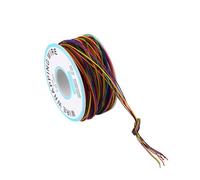 YWBL-WH 250m 8 Wire Multicolor Tin Plated Electric Cable, Flexible Copper Jumper with Plastic Spool for Electronic Test Laptop Motherboard Breadboard, 0.55mm Cable 300V 176℉ Temperature
