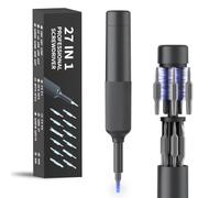 YWBL-WH 27 in 1 Professional Screw Driver Set, Magnetic Bits Adjustable Multi Tool Kit for Electronics Repair, Ergonomic Handle (ABS Housing Gray)