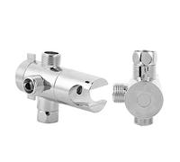 YWBL-WH 3 Way Shower Diverter Valve, G1 2 IPS Thread Chrome Plated ABS with Shower Head Holder, for Bathroom Garden Hose Water Filter (Interface 2)