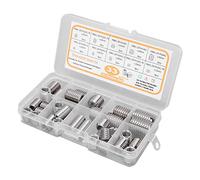 YWBL-WH 33PCS M8x1 25 Threaded Insert Assortment Kit, Stainless Steel Thread Repair Sleeves with Self Tapping Design, for Softwoods Furniture Drawer Pulls Shipping Crate