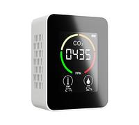 YWBL-WH 400-5000ppm CO2 Detector with LCD Color Screen, Indoor Air Quality Monitor for Home Greenhouse Lab Warehouse (White)