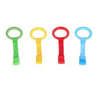 YWBL-WH 4Pcs Baby Pull Up Rings Children Learn Stand Hang Rings Crib Pull Tab for Toddler Bed Nursery