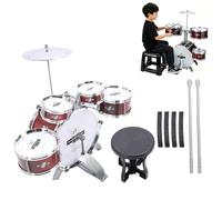 YWBL-WH 5 Drums Kids Jazz Set, Educational Percussion Instrument Tool Early Music Rhythm Training Drum Kit Stable Beginner Music Learning Play Toy for Boys Girls