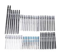 YWBL-WH 57Pcs Jigsaw Blades Set T Shank for Wood Plastic Metal Cutting, HCS HSS SK5 Steel Replacement Blades Compatible with Most Jig Saw Models, Woodworking Tools