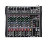 YWBL-WH 8 Channel Sound Mixer Debugger, Multi Interface, Slide Fader, Delay Effect, for Professional and Instrument Sounds, Home Karaoke, Home Singing, Parties