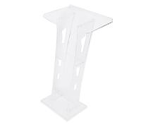 YWBL-WH Acrylic Podium Stand Transparent Speaking Lectern Conference Hosting Platform with Storage Board for Church Wedding School
