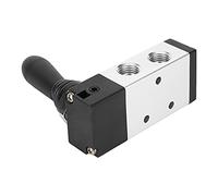 YWBL-WH Air Hand Lever Operated Valve, Aluminum Alloy Manual Control 5 Way 2 Position G1/8 Inch for Industrial Pneumatics (1/4'')