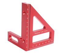 YWBL-WH Aluminum Alloy 3D Multi -Corner, Which Measure the Ruler of Woodworking Square Degrees for Round Materials and Pipes (Red)