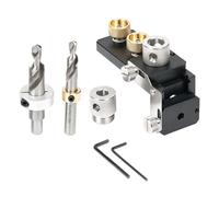 YWBL-WH Aluminum Drill Guide, Positioning System for 20 30 40 Series with M6 M8 Step Drill Bits, Lightweight Compact Design for Furniture 3D Printer Frames