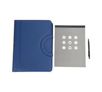 YWBL-WH Business Portfolio, 8000mAh Power Bank A4 Notepad Blue | PU Leather Padfolio with Zipper, 15W Wireless Charging, Calculator, 16GB USB Drive, Card Holder, Pen Case, Phone Stand