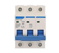 YWBL-WH Circuit Breaker, DZ47-63 C25 3P 25A 400V Miniature RCCB | Thermal Magnetic Element, High Breaking Capacity, Din Rail Mounting, For Residential Commercial Wiring