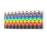 YWBL-WH Colorful Digital Number on Wire Marker Plastic Wire Number Label Tube for Cord Management (100PCS KCM-4MM 4 square meters)