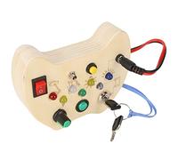 YWBL-WH Colorful Handle Switch Sensory Board, Educational Wooden Learning Toy for Toddlers, Light Up and Interactive Features