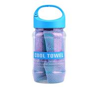 YWBL-WH Cooling Towel Super Breathable Cold Effect Towel Ice Silk 3D Two Tone for Sports Gym Workout Outdoor Running Yoga Summer Heat Relief (Light Blue)