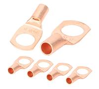 YWBL-WH Copper Ring Lug Terminal SC6-8, 50Pcs Crimp Connectors | Heavy Duty Battery Cable Ends, Strong Conductivity Copper, for Inverter and Automotive Wiring, Household Appliances