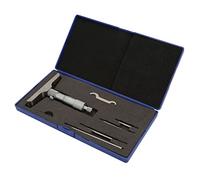 YWBL-WH Digital Depth Micrometer 0-6 Inch Range with 5 Interchangeable Rods, High Precision 0.01mm Resolution Measuring Tool for Machinists and Engineers (0-100mm 4 inches)
