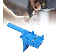 YWBL-WH Drilling Locator Self Centering Doweling Jig, Handheld Plate Punching Tool Kit with 3 Sizes, Easy Calibration, for Woodworking Perforation, Jigs, Made of High-Impact Plastic, (Blue)