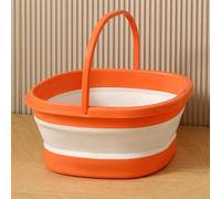 YWBL-WH Foldable Foot Bath Tub with Foot Sole Massage, Thickened Plastic Soaking Basin for Home Apartment Dormitory, 15.55x13.39x7.48in (Orange White)