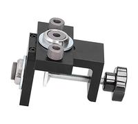 YWBL-WH Hole Drill Guide Jig, Aluminum Alloy Wood Drill Locator Set with 3 Sizes 8mm 10mm 15mm, Adjustable 0 to 52mm Dowelling Drilling Guide for Woodworking