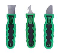YWBL-WH Injection Scraper, 3Pcs Stainless Steel Prying Blade Scraper Kit, Flat Semicircle Hook Types, PVC Handle, Glue Removal Tool for Plastic Injection Cleaning and Degumming