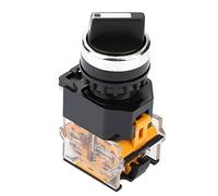 YWBL-WH LA38-11X2 22mm Latching Selector Switch Short Handle On/Off 2 Positions Maintained Metal Plastic Switch for Industrial Control Panels