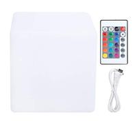 YWBL-WH LED Cube Chair Light, Rechargeable RGBW Color Changing Mood Lamp with Remote 16 Colors 4 Modes USB Powered Night Light for Home Patio PE ABS 10x10x10cm 1 Pack