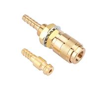 YWBL-WH M6 Gas Water Quick Connector Barb Fitting for MIG Welder Torch, Brass Fast Connection Fitting with M6 Hose for Welding Machine Water Fast Plug (Gold)