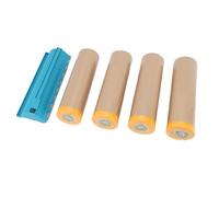 YWBL-WH Masking Paper Roll Dispenser with Pre-Taped Rolls, Durable Adhesive for Paint Lines, Perfect for Auto Repair and Multi- Use