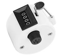 YWBL-WH Mechanical Hand Tally Counter 4-Digit Points Meter with Hook, for Data Statistics, Traffic, Inventory, Counting Device, Indicator, Tally Tool (White)
