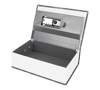 YWBL-WH Money Box with Combination Lock, Portable Mini Simulation Dictionary Book Safe for Travel Jewelry Cash Storage, 18.2x11.8x5.7cm Textured Paper and Stainless Steel Security Box