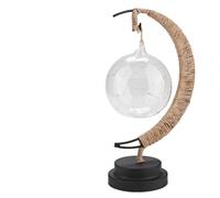 YWBL-WH Moon Night Light Iron Art Ball Night Light with Glass Ball and 20 LED Copper Wire Lamp 15 X 9.5 X 28 Cm Battery Powered Decor for Bedroom Nursery Baby Room