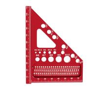 YWBL-WH Multi Angle Measuring Ruler Triangles Scribing Gauges Woodworking Miter Tool for Furniture Construction Wood Projects (Red)