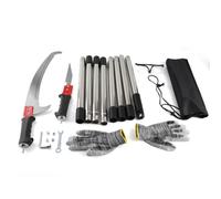 YWBL-WH Pole Saw for Tree Trimming Extendable Tree Pruner 11.15FT with Steel Blade 8 Section Manual Saw for Garden Yard Lawn Forest Long Branch Cutting (8 Sections Assembled 3.4m)