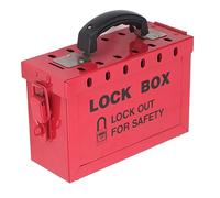 YWBL-WH Portable Stainless Steel Group Lockout Tagout Box Safety Lock Out Tag Out Station Red with 12 Locking Holes