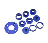 YWBL-WH Router Template Guide Set, 10 Pcs Bushing Set, Templates, Excellent Performance, Blue Aluminum Alloy, Practical Router Bit Cutter Accessory Kit with 8 Bushings and 2 Lock Nuts