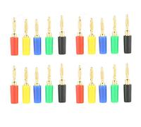 YWBL-WH Speaker Connectors Banana Plugs 20 Pcs/set 2MM Mixed Colors Plug Jack Test Probes Connector For Amplifier Brass, Connector