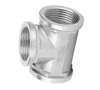 YWBL-WH Stainless Steel Tee Threaded Pipe Connector, 304 Stainless Steel, Durable Design, Ideal for Plumbing and Building Applications (1 * 1* Female Connector)