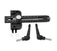 YWBL-WH Table Saw Jig Guides Roller Woodworking Band Fence Thin Ripping Router Milling Locator T Slot Cutting Imperial Dual Scale Guides Locator (Black)