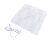 YWBL-WH Toilet LED Neon Sign Acrylic USB Powered Wall Mount Light with Adjustable Brightness for Restroom Hotel Bar Shop